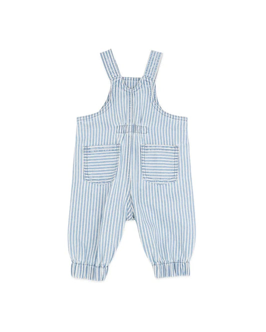 WINTER VACAY STRIPE DENIM OVERALLS