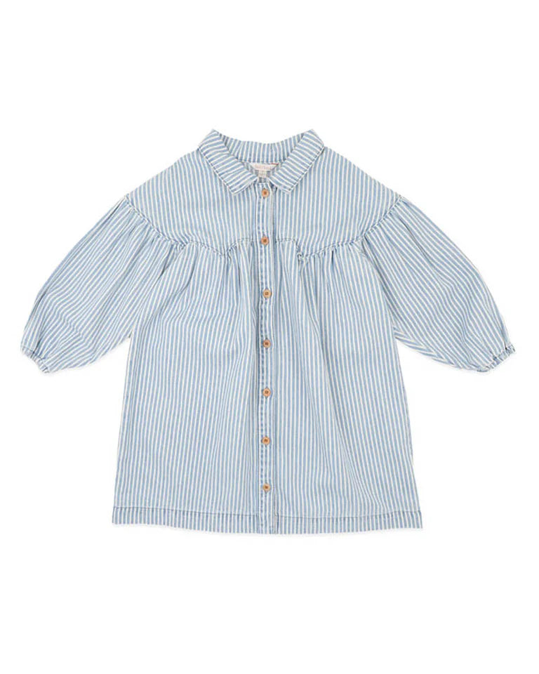 WINTER VACAY STRIPE DENIM DRESS 3-7 YRS