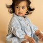 WINTER VACAY STRIPE DENIM DRESS