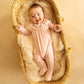 WILD GARDEN EMB. VELOUR ZIP ONESIE