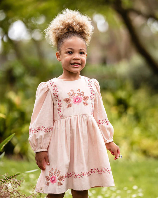 WILD GARDEN EMB. DRESS 3-7 YRS
