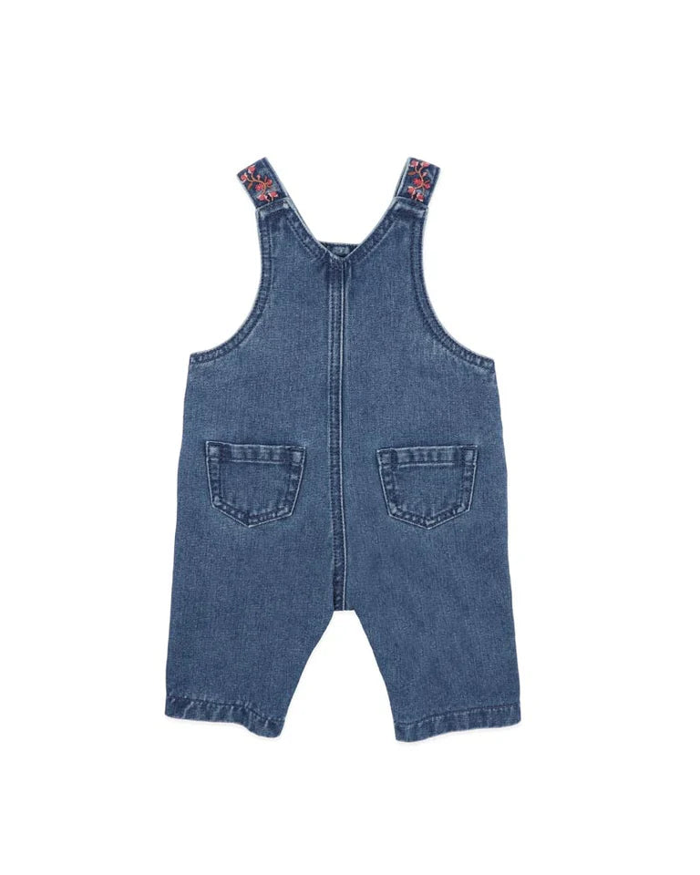 WILD GARDEN EMB. DENIM OVERALLS