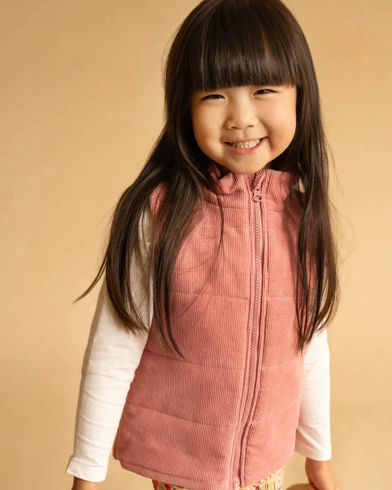 WILD GARDEN QUILTED ZIP UP VEST 3-7 YRS