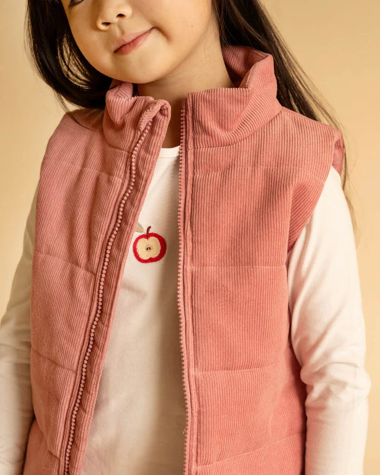 WILD GARDEN QUILTED ZIP UP VEST 3-7 YRS