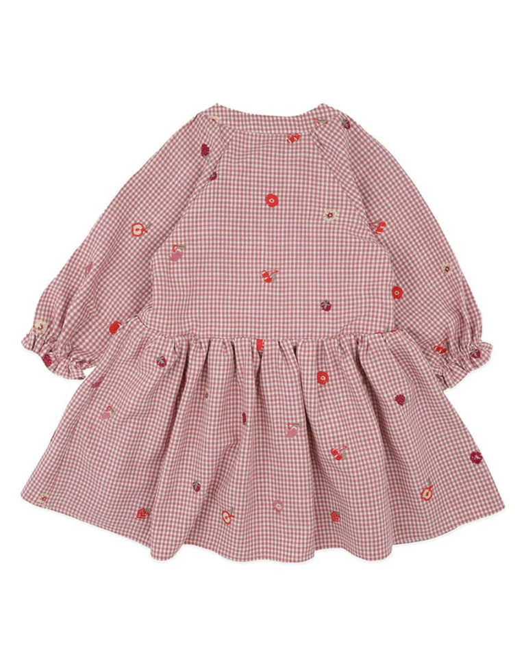 ORCHARD BLOOM EMB. CHECK DRESS 3-7 YRS
