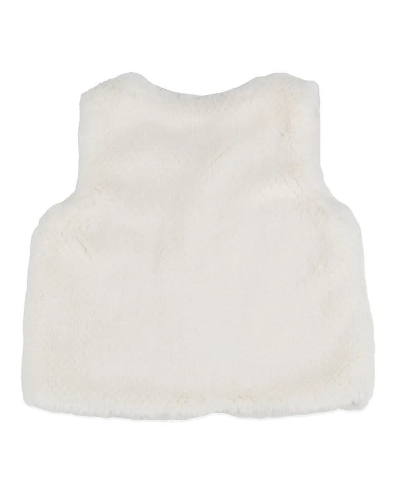 ORCHARD BLOOM EMB. FAUX FUR VEST 3-7 YRS