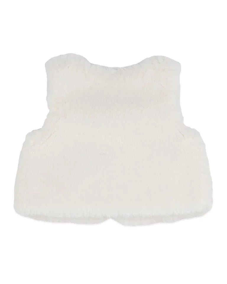 ORCHARD BLOOM EMB. FAUX FUR VEST