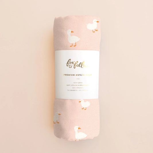 Pink Ducks Muslin Wrap