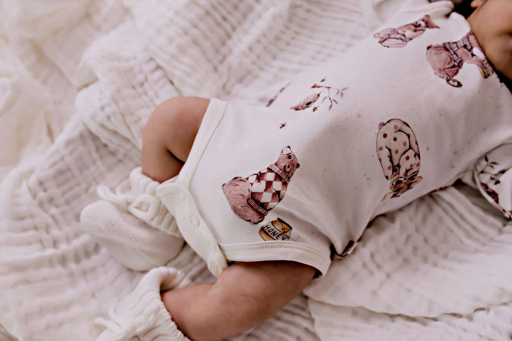 Long sleeve bodysuit - honey bear