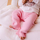Frilly Ribbed Leggings - Blush