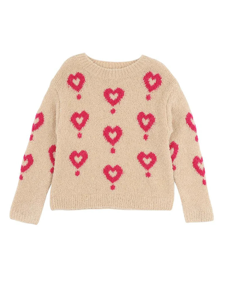 GIRLS HEARTS JUMPER
