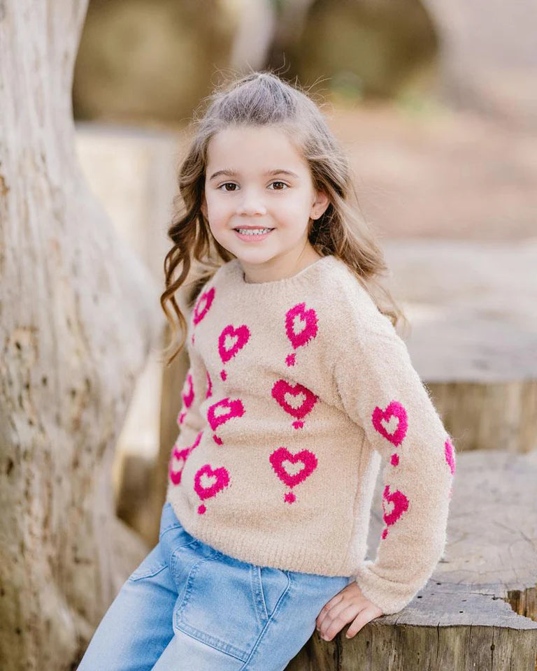 GIRLS HEARTS JUMPER