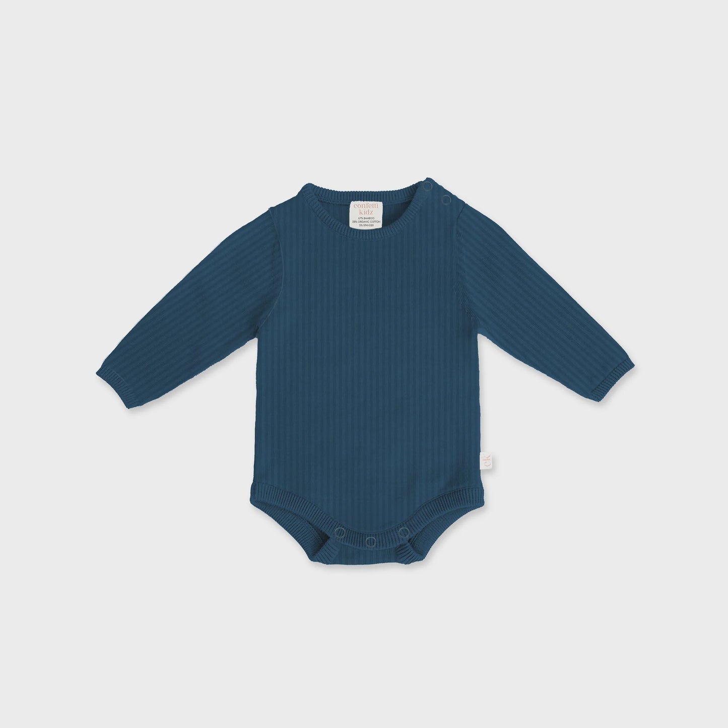 Ribbed Knit Bodysuit - Navy