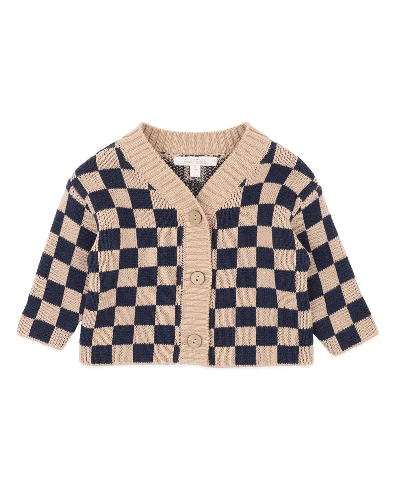 WILD SIDE CHECK KNITTED CARDIGAN