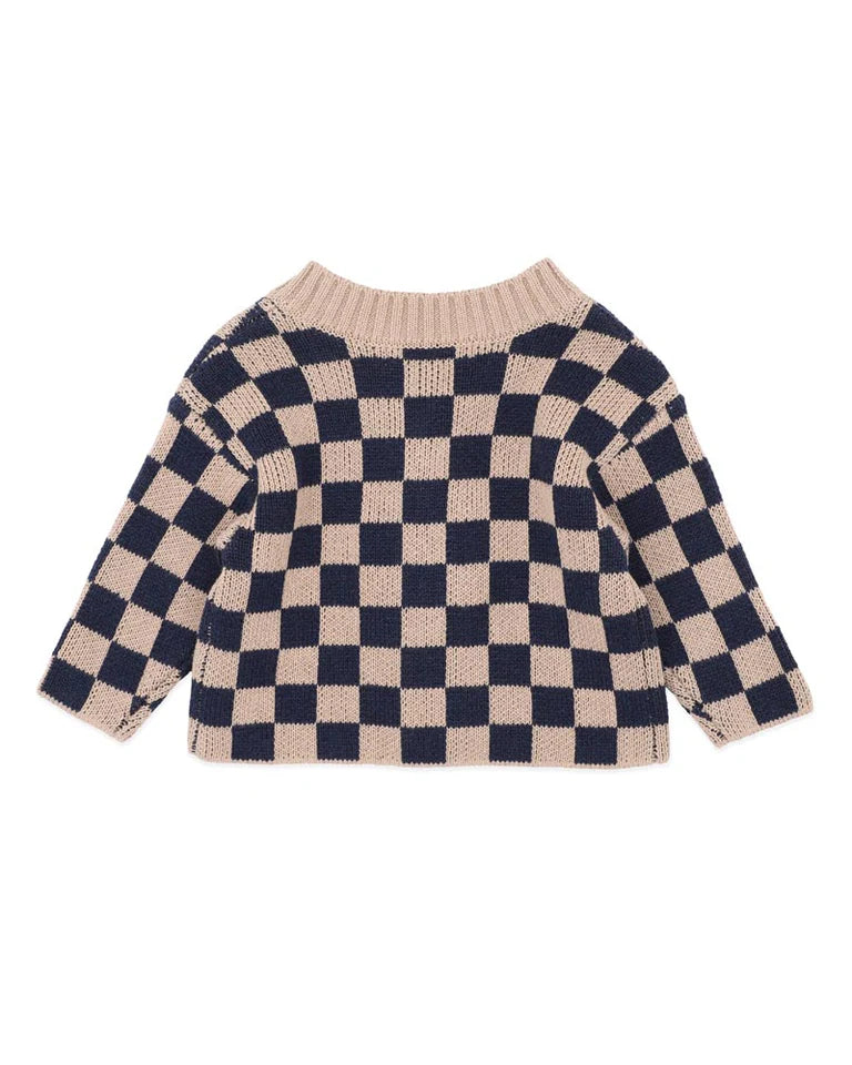 WILD SIDE CHECK KNITTED CARDIGAN