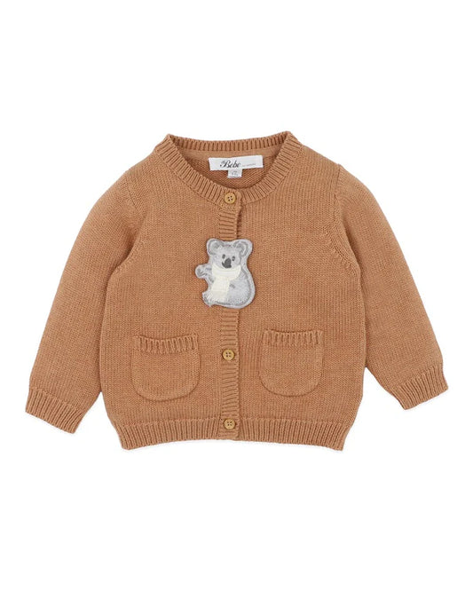 CHARLIE KOALA ORGANIC KNITTED CARDIGAN
