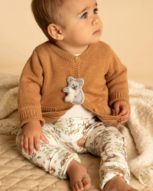CHARLIE KOALA ORGANIC KNITTED CARDIGAN