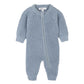 BLUE KNITTED ZIP ROMPER