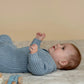 BLUE KNITTED ZIP ROMPER