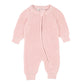 PALE PINK KNITTED ZIP ROMPER