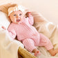 PALE PINK KNITTED ZIP ROMPER