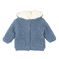 BLUE MARL KNITTED HOODED JACKET