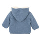 BLUE MARL KNITTED HOODED JACKET