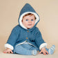 BLUE MARL KNITTED HOODED JACKET