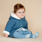 BLUE MARL KNITTED HOODED JACKET