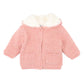 PINK MARL KNITTED HOODED JACKET
