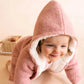 PINK MARL KNITTED HOODED JACKET