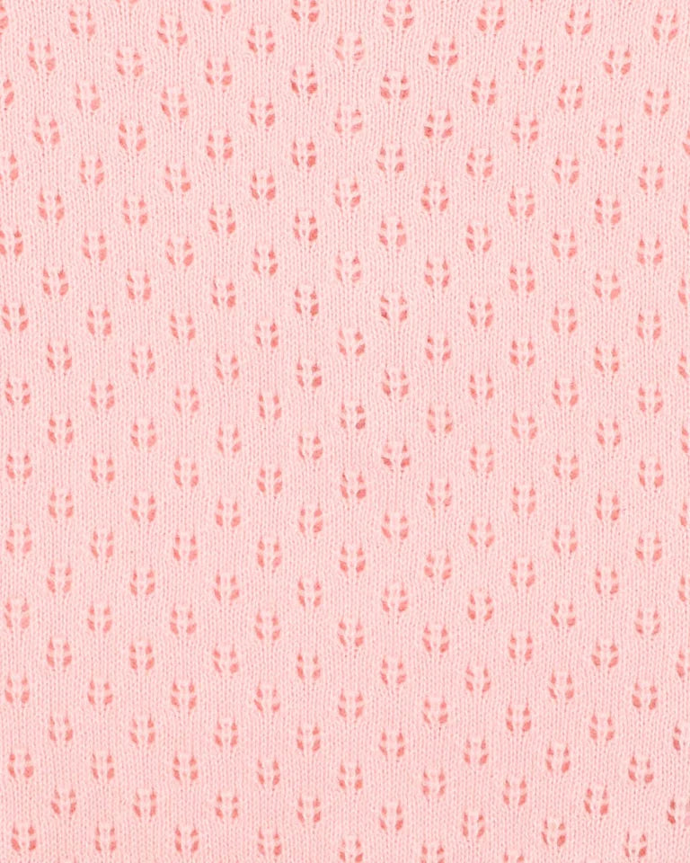 PINK ORGANIC POINTELLE KNIT TOP