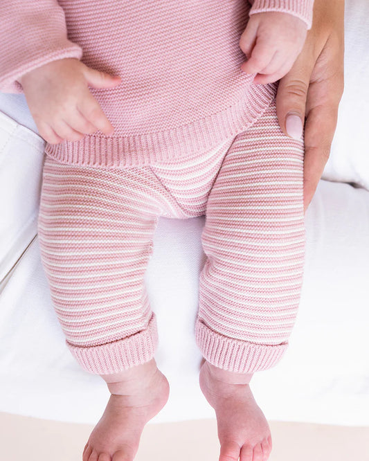 FERN STRIPE ORGANIC KNITTED LEGGINGS