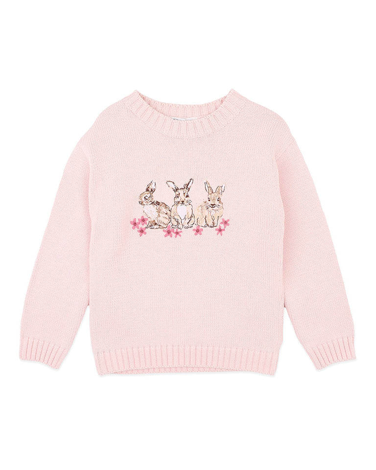 WINNIE EMB. BUNNY KNITTED JUMPER 3-7 YRS