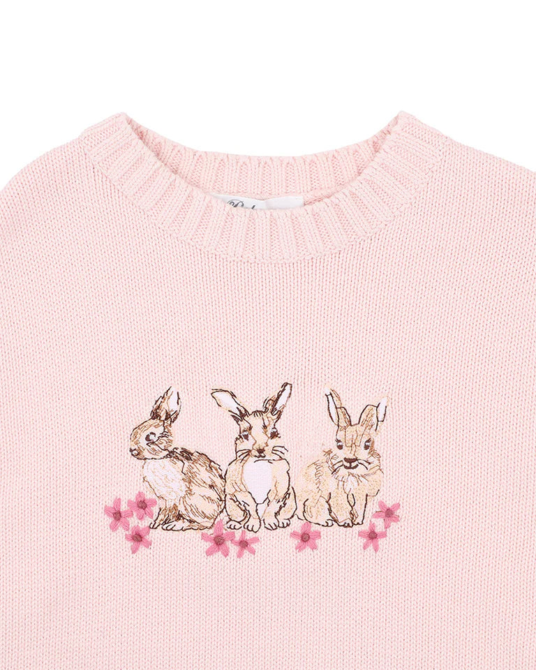 WINNIE EMB. BUNNY KNITTED JUMPER 3-7 YRS