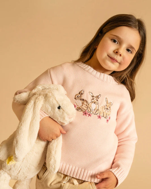 WINNIE EMB. BUNNY KNITTED JUMPER 3-7 YRS