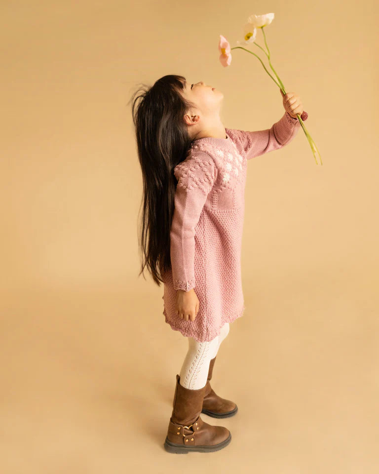 WINNIE HAND EMB. ORGANIC DRESS 3-7 YRS