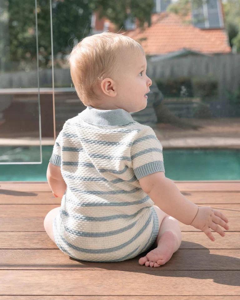 BRADY ORGANIC KNITTED POLO ROMPER