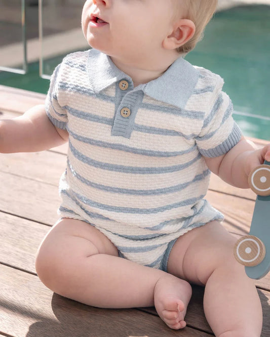 BRADY ORGANIC KNITTED POLO ROMPER
