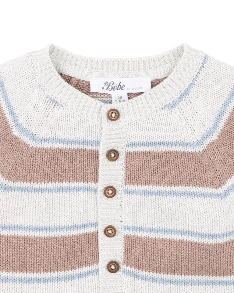 ALVIN STRIPE ORGANIC KNITTED ROMPER