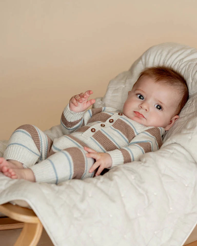 ALVIN STRIPE ORGANIC KNITTED ROMPER