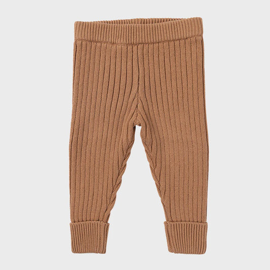 Ribbed Knit Button Cuff Leggings - Crepe