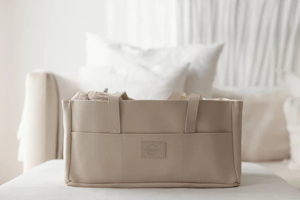 Nappy Caddy sand - large vegan leather