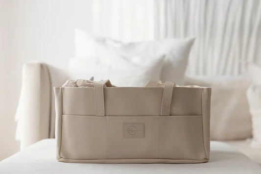 Nappy Caddy sand - large vegan leather