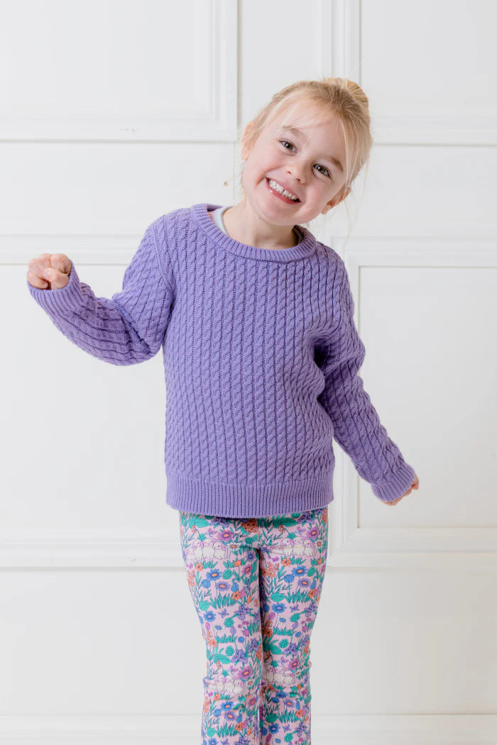 W25 Girls Lilac Cable Knit Jumper