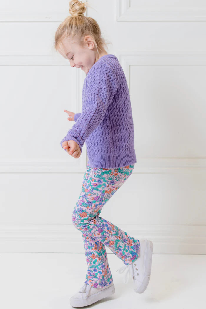 W25 Girls Lilac Cable Knit Jumper