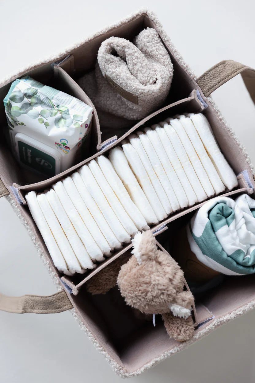 Teddy Core Nappy Caddy - Soft Nude