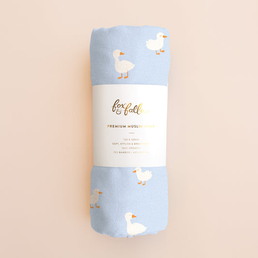 Blue Ducks Muslin Wrap
