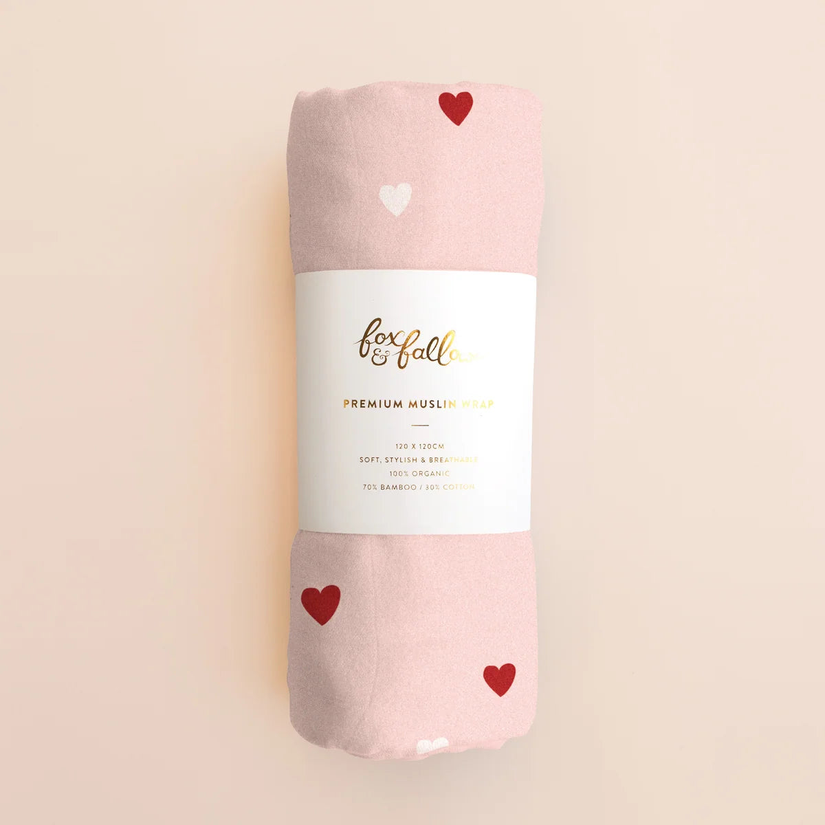Little Hearts Muslin Wrap Swaddle