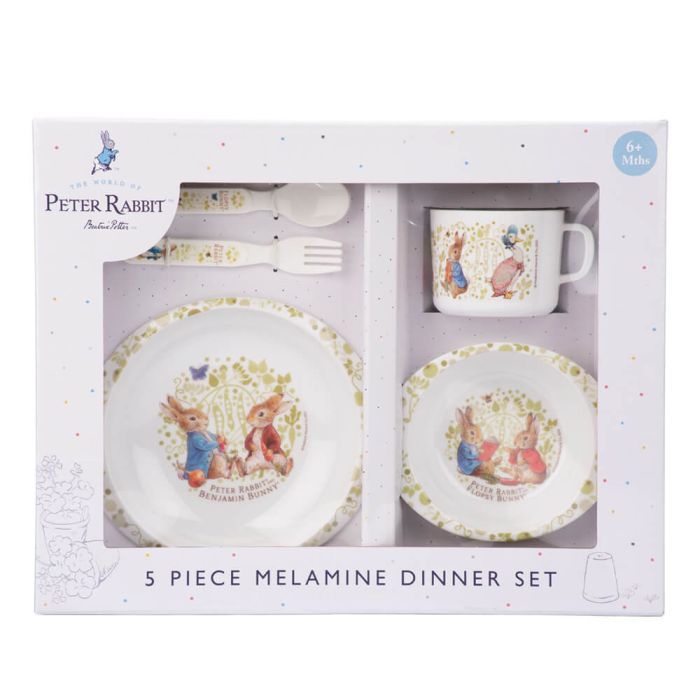 PETER RABBIT 5 PIECE MELAMINE DINNER SET – Willow & Reed